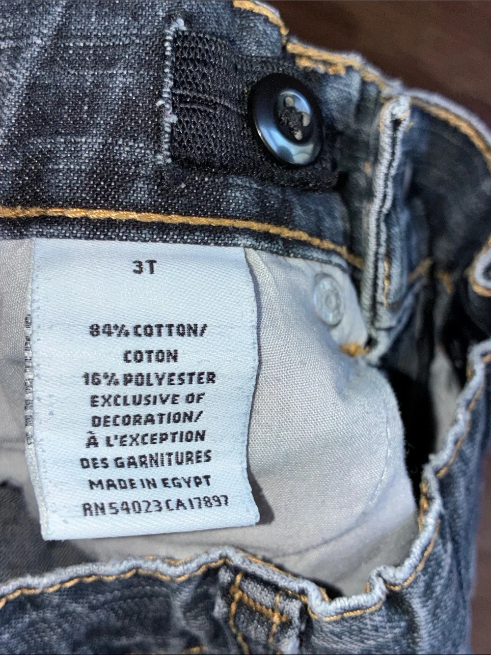 Pre Owned Old Navy Kids Dark Wash Distressed Jeans 3T